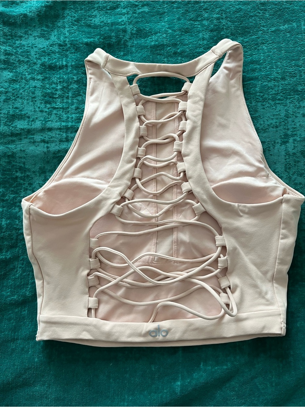 ALO Yoga Blush light Pink Strappy Sports Bra